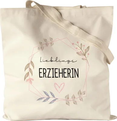 Produktbild von Lieblings-Erzieherin Jutebeutel Stoffbeutel Canvas Kindergarten Abschied Dankeschön & Abschiedsgeschenk Kindergarten Kita