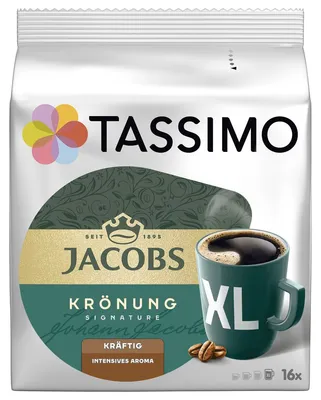 Zdjęcie produktu dla Kapsułki do kawy Jacobs Krönung strong XL 16 sztuk w opakowaniu 144 g