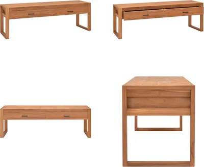 Productafbeelding van vidaXL TV-kast 140x40x45 cm, teakhout - TV-kast - TV-kasten - TV-kast hout - TV-kast massief hout