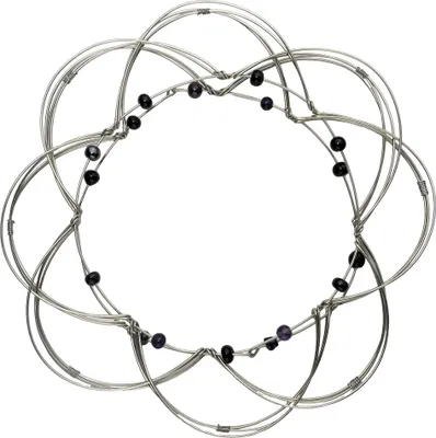 Produktbild von 4D Mandala dekoratives Drahtgeflecht silber schwarz Entspannungsspiel Lebensblume