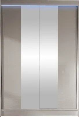 Produktbild von MIRJAN24 Schiebetürenschrank Lino II, Schrank mit Spiegel, Kleiderschrank (Cashmere, mit RGB LED Beleuchtung)