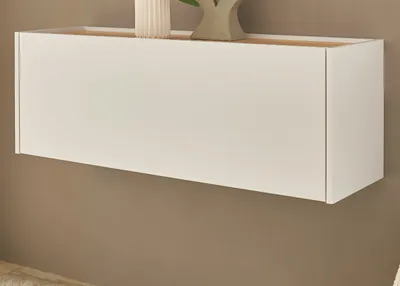 Produktbild von Hängeschrank "Center" in weiß und Wotan Eiche Flurschrank hängend 100 cm