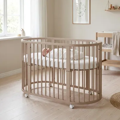 Produktbild von Wachsendes Kinderbett 3in1 oval + Matratze New Baby Kaschmir