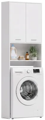 Produktbild von HOMCOM Waschmaschinenschrank, Hochschrank, Toilettenregal mit offenem Fach Weiß