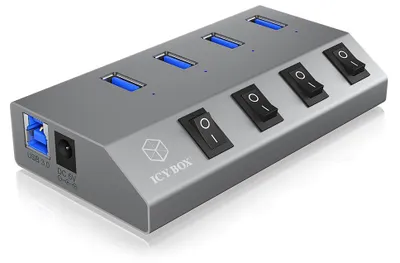 Obrázok produktu pre ICY BOX IB-HUB1405 USB 3.2 Gen 1 (3.1 Gen 1) typ B 5000 Mb/s antracitová