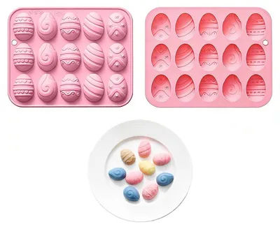 Silikon-Schokoladenform, 5 Designs, 15 Förmchen, BPA-frei, rosa