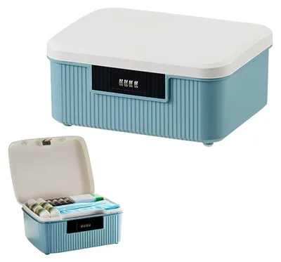 Image de Omgoods - Boîte de rangement verrouillable à deux niveaux pour médicaments
