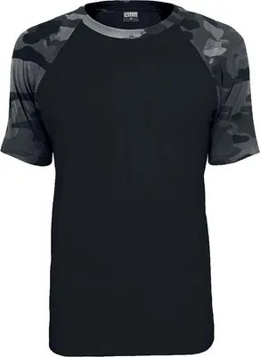 Produktbild von Urban Classics T-Shirt Herren Raglan Contrast Tee schwarz/darkcamo 3XL