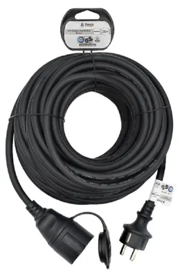 Immagine prodotto di Prolunga per esterni da 25 m, cavo elettrico con GS e spina Schuko, colore nero