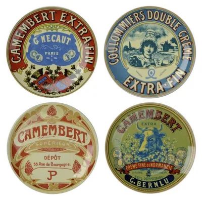 Image de BIA Assiette à canapés "Camembert" classique – Coffret de 4 pièces