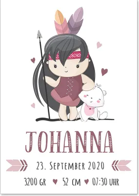 Produktbild von Baby Poster mit Geburtsdaten personalisieren Boho Manga Anime Katze Geschenkidee Geburt Mädchen Kunstdruck ungerahmt SpecialMe® Geburtsposter weiß A4