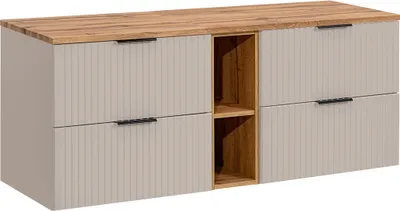 Produktbild von Waschtischunterschrank 140.8cm Adriel mit 4 Schubladen, Beige