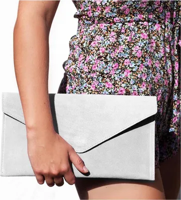 Immagine prodotto di Pochette da sera in pelle scamosciata italiana
