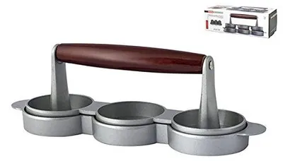 Image de H&H Presse à hamburger antiadhésive en aluminium cm7
