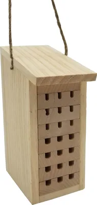 Produktbild von Dehner Natura Premium Insektenhotel Zermatt, Insektenhaus / Nistkasten für Bienen/Schmetterlinge/Käfer, ca. 8 x 19.5 x 12.5 cm, Kiefernholz/Bambus, natur