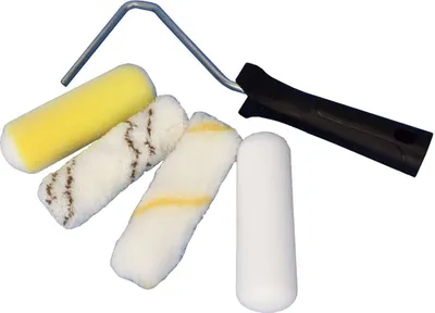 Produktbild von Universal Roller Set 5tlg. Malerbedarf 4 Walzen mit 6mm Steckbügel