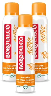 Obrázek produktu pro 3 x Deodorant ve spreji Borotalco Active Mandarin & Neroli Fresh, 150 ml - výhodná sada - 3 kusy