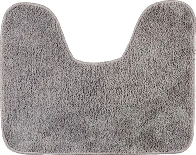Produktbild von WENKO WC Vorleger mit Ausschnitt Grau Bad Teppich Toiletten Matte 40x50 cm Gäste
