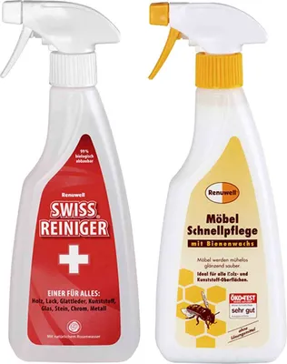 Produktbild von Renuwell Möbel Schnellpflege 500 ml - Swiss Reiniger 500 ml Spar-Set