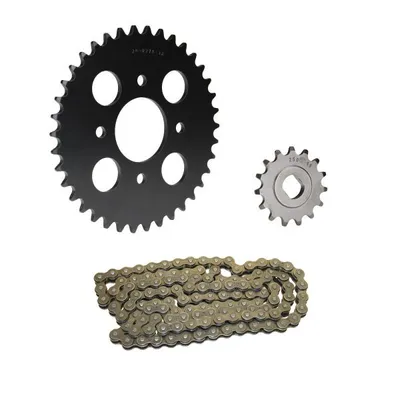 Produktbild von Kettensatz 3-teilig schwarz 15/38 Zähne für Hercules MK 1 2 S (Speichenfelgen) / MK 3 4 / Supra 4 Enduro