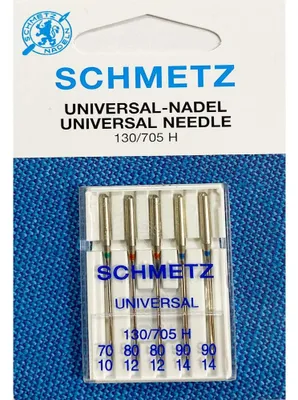Nähmaschinennadeln, universal, 5 Stück, Größen 70/10–90/14