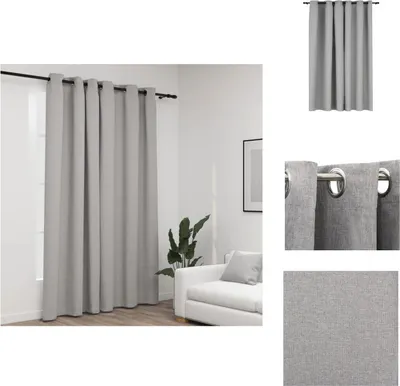 Produktbild von vidaXL Verdunkelungsvorhang mit Ösen Leinenoptik Grau 290x245 cm - Vorhänge & Gardinen