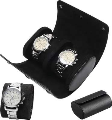 Immagine prodotto di Scatola per orologi - Custodia portatile per la conservazione degli orologi - 2 scomparti