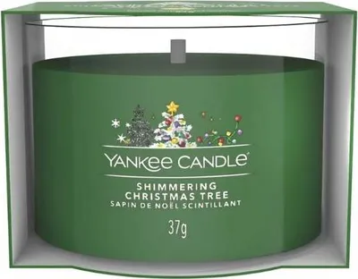 Produktbild von Yankee Candle Shimmering Christmas Tree Glasvotivkerze 37g