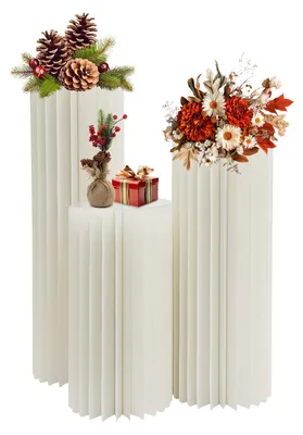 Produktbild von 3 Stück Blumenständer 60cm+80cm+100cm Hochzeit Centrepieces Mittelstücke Karton Vasen Set Display Rack für Hochzeiten, Party Dekoration