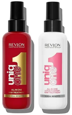 Produktbild von Revlon uniq one all in one 10 in 1 Hair Treatment Classic 150ml + Lotus 150ml Set