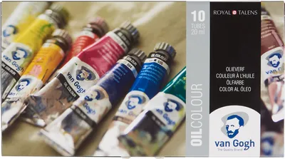 Zdjęcie produktu dla Van Gogh 02820410, Czarny, Niebieski, Czerwony, Biały, Żółty, 20 ml, 105 - 268 - 270 - 393 - 326 - 504 - 535 --616 - 411 - 701, Tubka, Pudełko kartonowe, 10 szt.