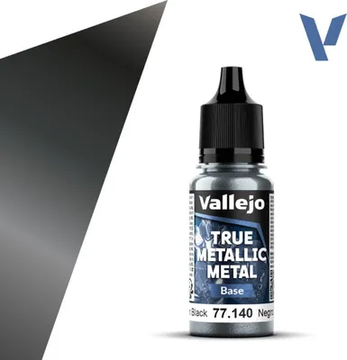 Produktbild von Vallejo Obsidian Black 18 ml - True Metallic Metal Base