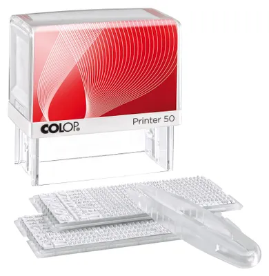 Produktbild von COLOP 100940 Stempel 50/2 Set 8-zeilig, inkl. 2 Typensets und Pinzette