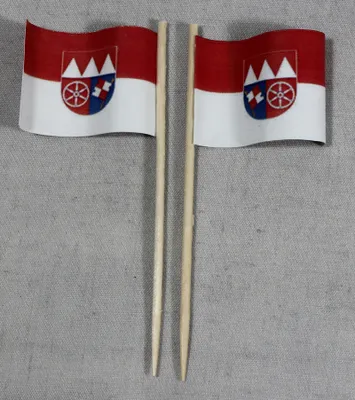 Produktbild von Party-Picker Flagge Unterfranken Papierfähnchen in Spitzenqualität 25 Stück Beutel