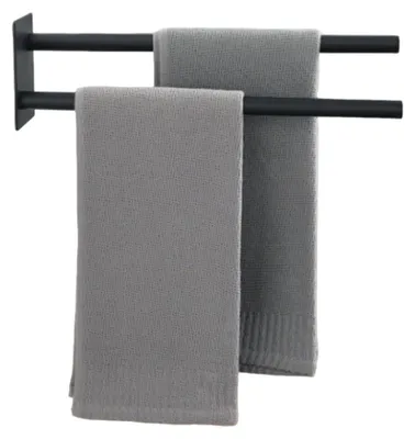 Handtuchhalter doppelt, 304 Edelstahl, schwarz, Wandmontage