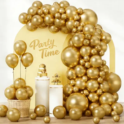 Ballon-Set 107-tlg. gold 18/12/10/5 Zoll für Geburtstag & Party