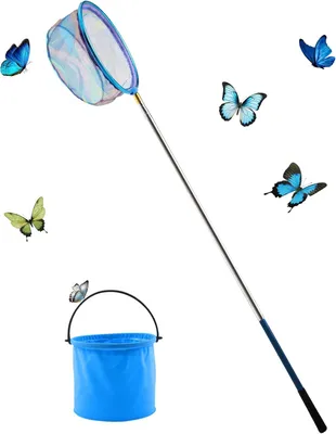 Produktbild von Schmetternetz, teleskopischer Griff, Nylonnetz, zum Fangen von Insekten, für Außenaktivitäten