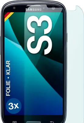 Produktbild von moex® 3x Schutzfolie kompatibel mit Samsung Galaxy S3 - Displayschutzfolie dünn Folie, Klar