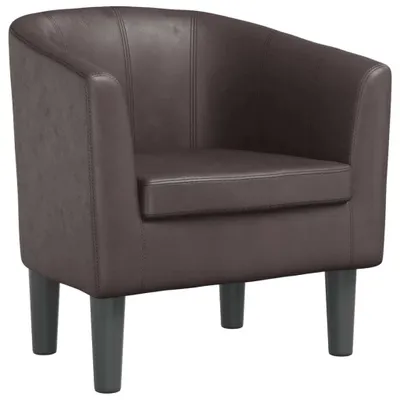 Image de vidaXL Fauteuil club marron similicuir