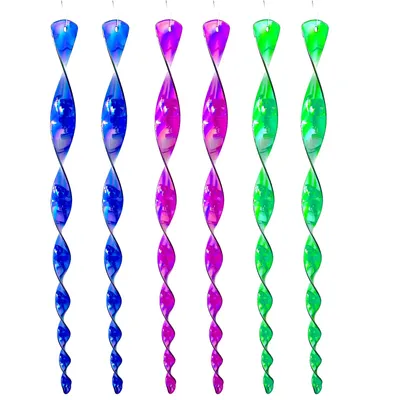 Immagine prodotto di Set di 6 spirali riflettenti colorate per la protezione degli uccelli, ideali per scoraggiare i piccioni, adatte come decorazioni per balconi e giardini