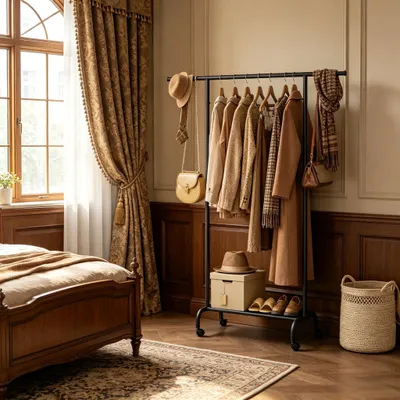 Produktbild von Offener Kleiderschrank,Kleiderständer mit Rädern,Kleiderständer(nur mit Kleiderständer)