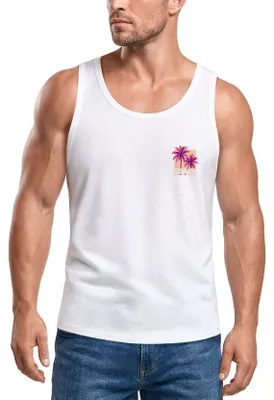 Produktbild von Tanktop Herren mit Grafik-Print - Design Palme Summer - Trägershirt Baumwolle Sommer Sport Streetwear Neverless®