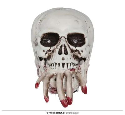 Obrázek produktu pro Dekorace Lebka s krvavou rukou - Halloween