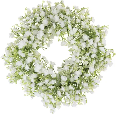 Produktbild von Schleierkraut Kranz Weiß Blumenkranz Kunstblumen Hochzeit Deko Ø30cm