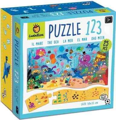 Obrázek produktu pro Puzzle 123 - Moře, Ludattica, 3 roky+, 25 dílků