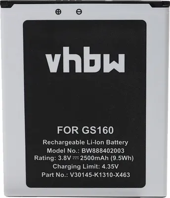 Produktbild von vhbw Akku Ersatz für Gigaset V30145-K1310-X463 für Handy Smartphone Telefon (2500 mAh, 3,8 V, Li-Ion)