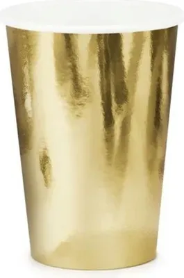 Produktbild von 6 Goldene metallic Pappbecher 220ml