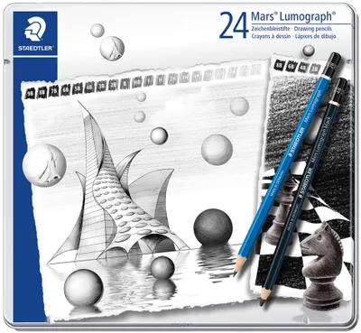 Produktbild von STAEDTLER Bleistift Mars Lumograph Set 24er Metalletui