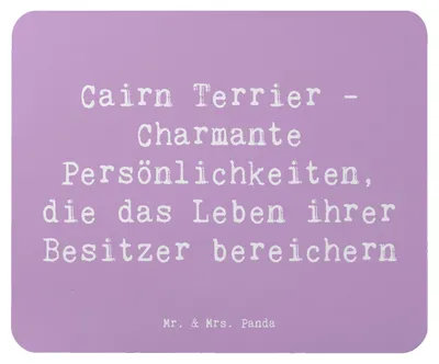 Produktbild von Mr. & Mrs. Panda Mauspad Spruch Cairn Terrier - Lavendeltraum - Geschenk, Hunderasse, Hund, loyal, Hunderassen Charakter, laptop, mousematte, schottische, Mousepad, Hunde