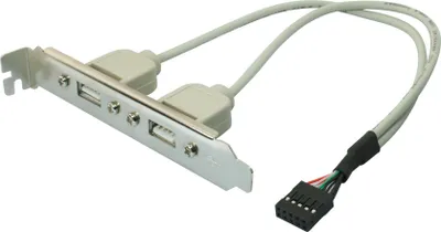 Produktbild von USB 2.0 Bracket, 2 x USB A- Buchse/ 10 pol Stecker